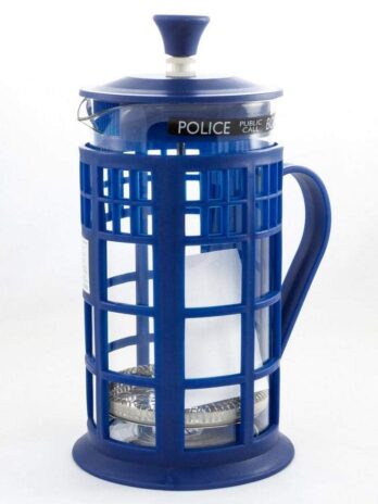 Doctor Who TARDIS French Press 34oz - Includes Glass Carafe, Plunger & Filter
